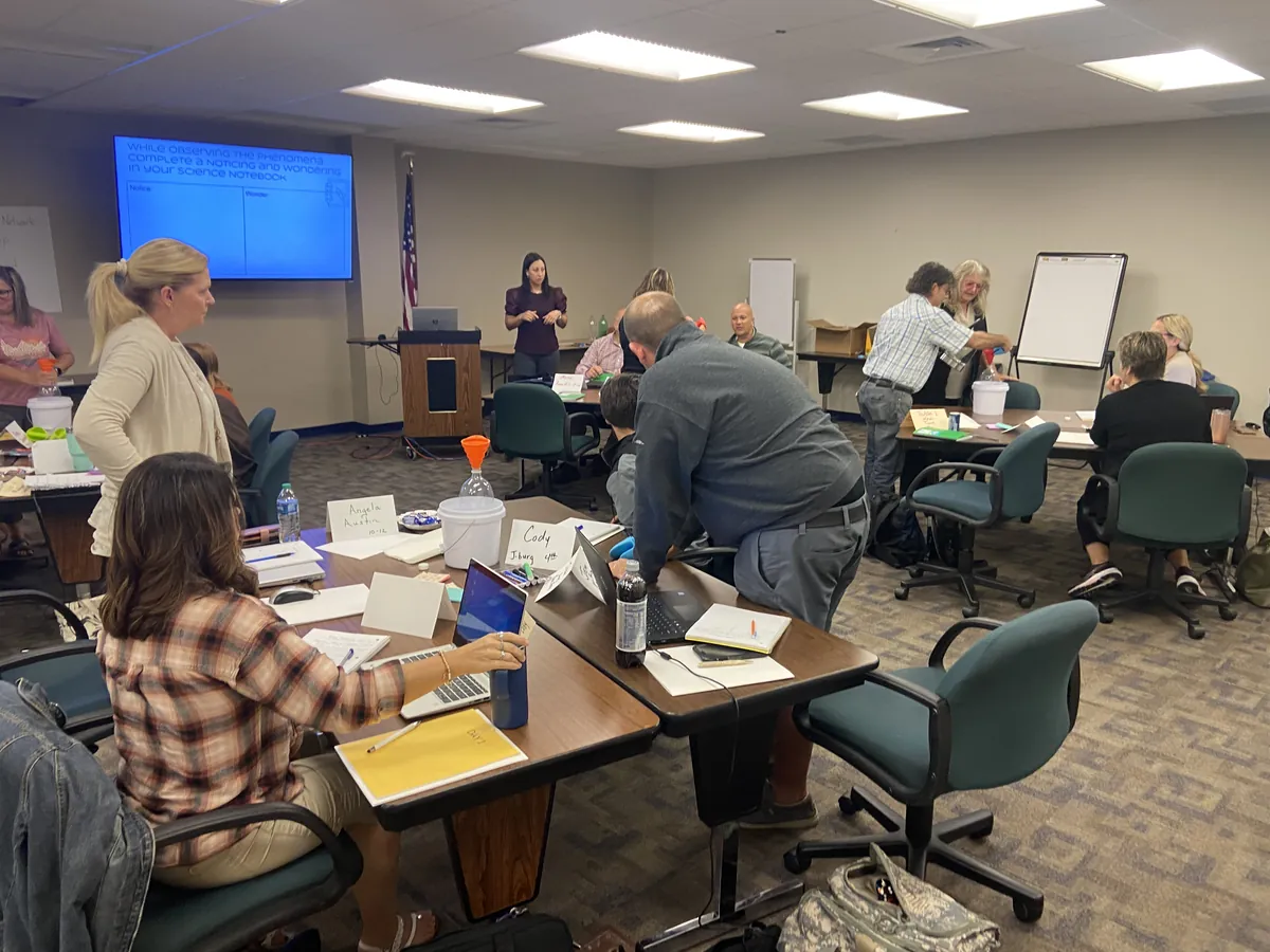 Teachers collaborating on STEELS standards implementation