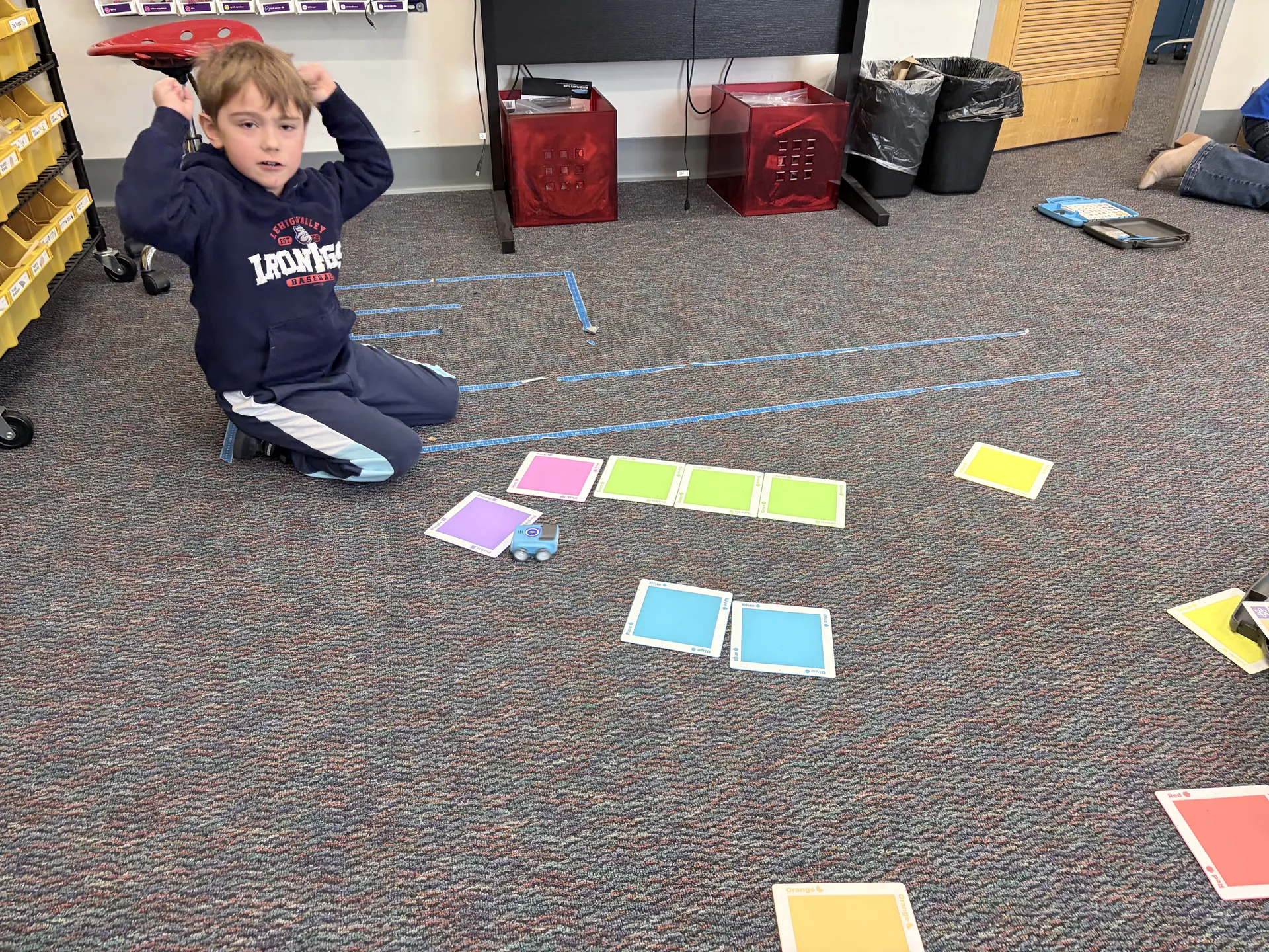 Students working in the makerspace